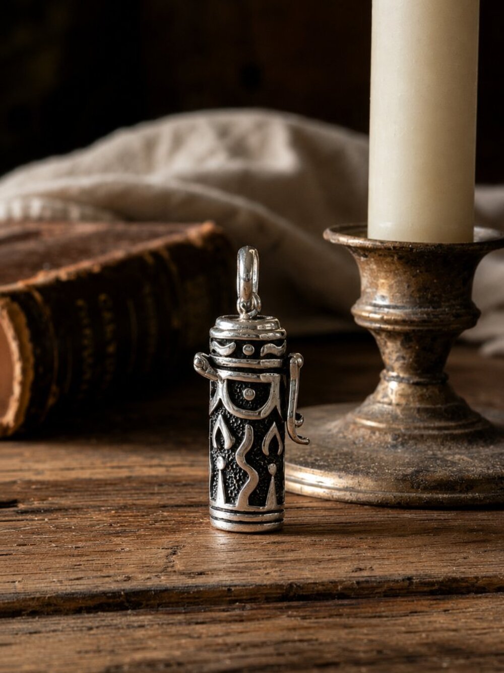 Sterling Silver Ash Box Locket Pendant Keepsake "Candle in the Wind"